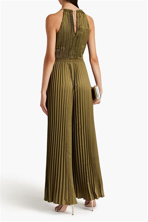 michael kors yellow jumpsuit|Michael Kors pleated jumpsuit.